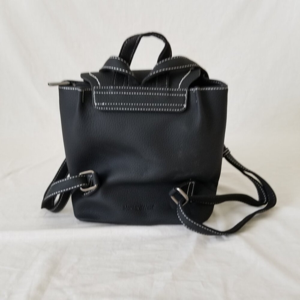 NWT! Montana West Black Faux Leather Mini Backpack Tote Bag w/Adjustable Straps - Picture 12 of 14